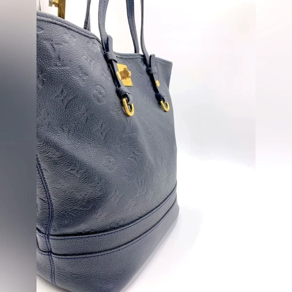 Auth Louis Vuitton Navy Blue Empriente Monogram Shopper Tote Bag - Picture 11 of 16
